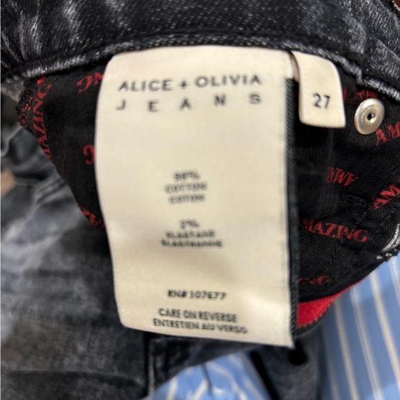 Alice and olivia gray cropped jean in size 27 - Picture 4 of 5